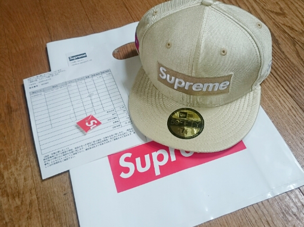 Supreme Dazzle Box Logo New Era Gold キャップ 16ss 1/2 59.6
