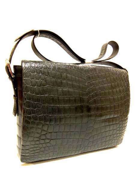 1000円～高級マットクロコダイルショルダーバッググレー2164B
