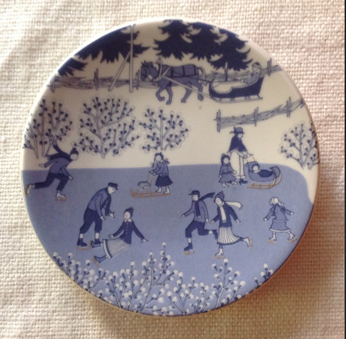 アラビア Arabia 絵皿 クリスマス 北欧 スケート