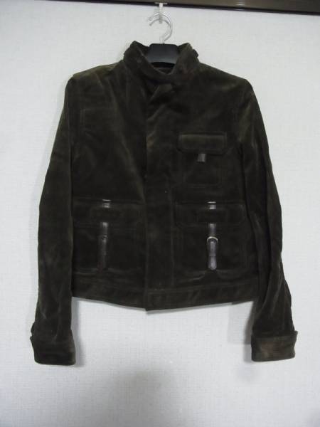 ラルフローレンレザー使いコーデュロイライダースジャケット11茶