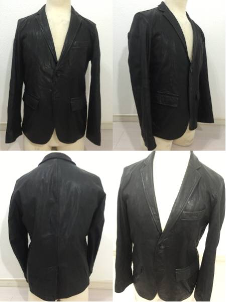 PaulSmithポールスミス高級牛革レザーテーラードジャケット黒M Paul