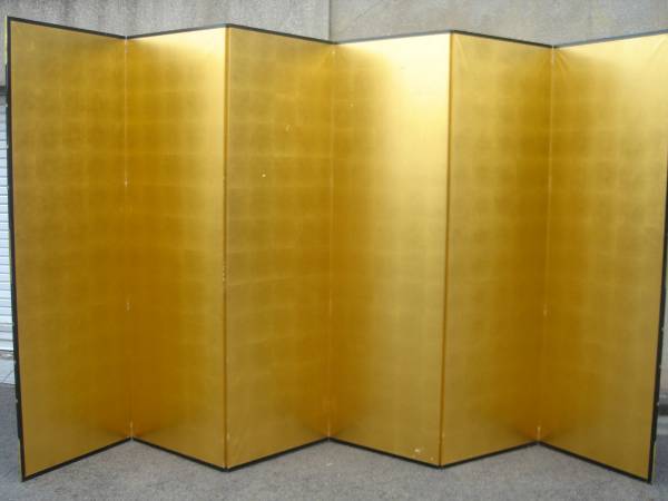 ☆豪華 金屏風 衝立 パーテーション 特大 六面☆② ご覧いただき