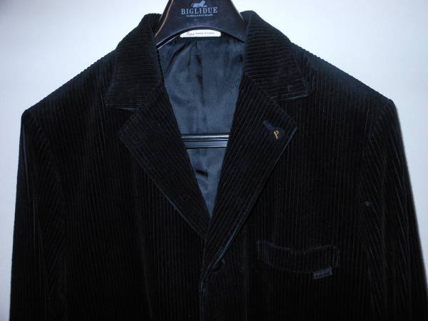 美品【PAPAS】パパス・コーデロイ・ジャケット　黒　日本製　L48