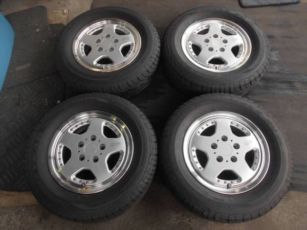 送料無料！中古アルミ15x6.0 15インチ4本セット セレナなどに タイヤ