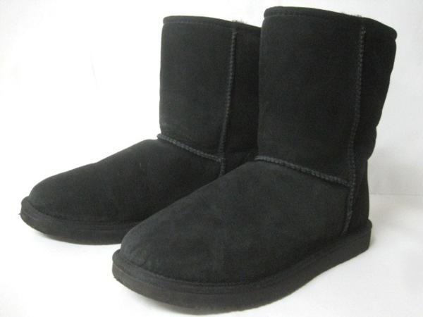 (1●1C)美KS 女性シープスキンショートブーツ 25cm黒/〓3176 m4x