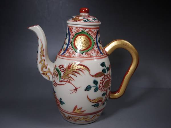 宗〇造 赤絵金彩水注/煎茶道具 アンティーク、コレクション 日本の陶磁