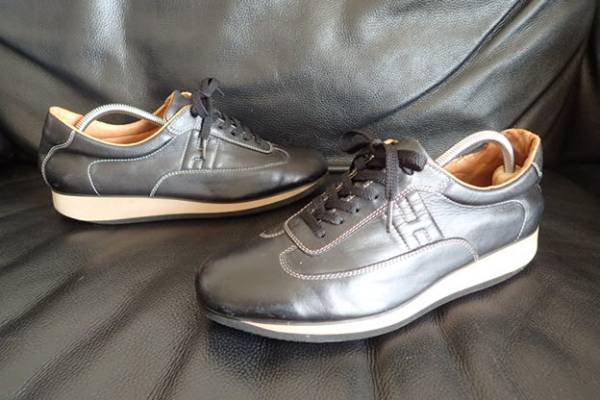 激レア!エルメスHERMESレザースニーカー国内正規26.5cm美中古
