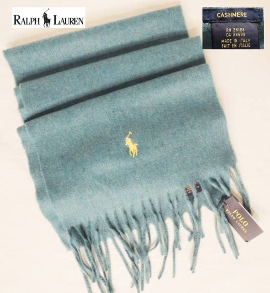 3，3万新品ラルフローレン今季物ITALY製カシミア100%マフラー/BL
