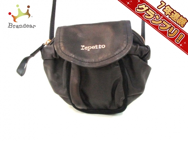 repetto レペット ショルダーバッグ ブラック　レザー　スエード　リング レペット ショルダーバッグ 黒 レザー×スエード repetto ジャンル