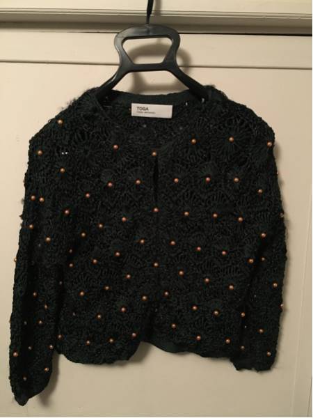 TOGA パール付きカーディガン グリーン