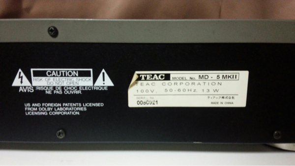 TEAC MDデッキ中古 「MD5-MKⅡ」 TEACMDデッキ中古「MD5-MKⅡ」 【公式