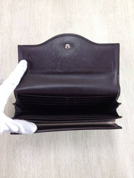 GUCCI◆長サイフ/BRW/キャンバス