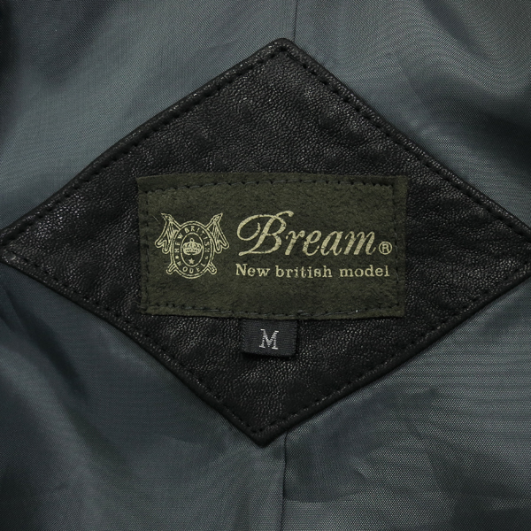 高級 Bream シルバーフォックスファー 羊革ラムレザーコート 黒 コート