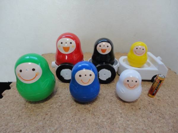 希少☆こどもちゃれんじ いろっち マトリョーシカ 6色＆台車付