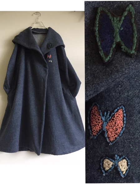 handmade cottonウ-ルフーデットコート/ミナペルホネンSkyflower