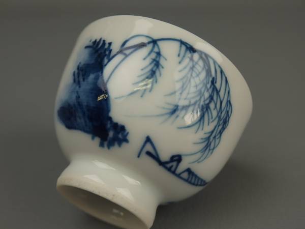 華中亭道八 青華 茶器 染付 煎茶道具 急須 【骨董・煎茶道具】☆