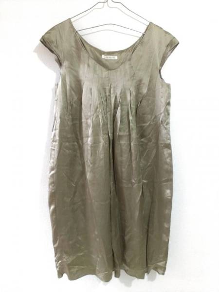 美品 deuxieme classeシルク ワンピース ドレス ゴールド