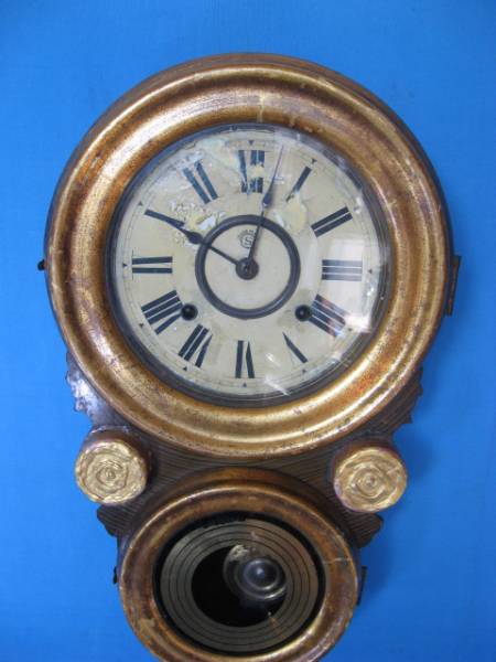 時代物、精工舎のダルマ型掛け時計、稼働品