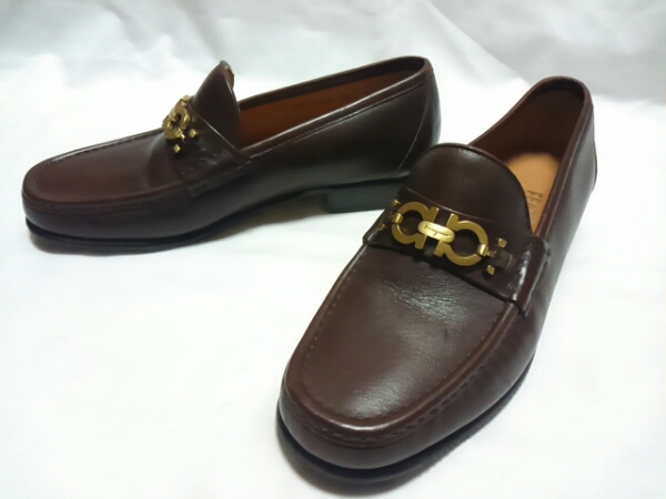 【フェラガモ・ガンチーニ ローファー・6 1/2・茶系・USED】