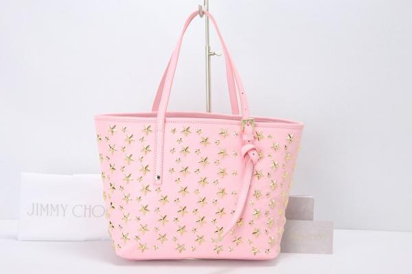 未使用 ジミーチュウ SASHA 星スタッズ レザー トートバッグ