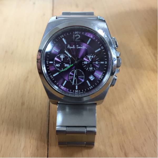 ポールスミス パープル クロノグラフ 中古