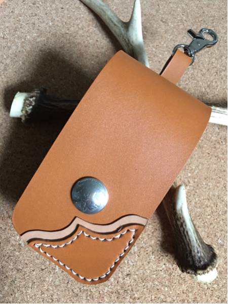 ★革屋乃香★ アイコス ケース サドルレザー ヌメ革 コンチョ ②