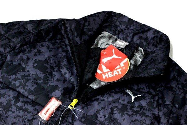■PUMA 発熱 ヒート ダウンジャケット 迷彩[834984-06-L]一 二