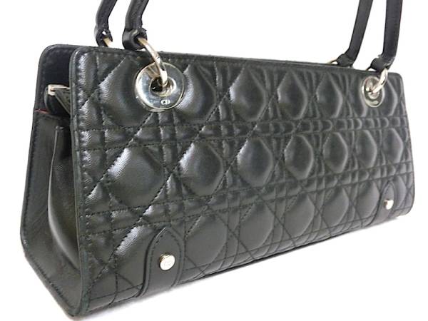 C.Dior クリスチャンディオール カナージュ ハンドバッグ 黒 ①b