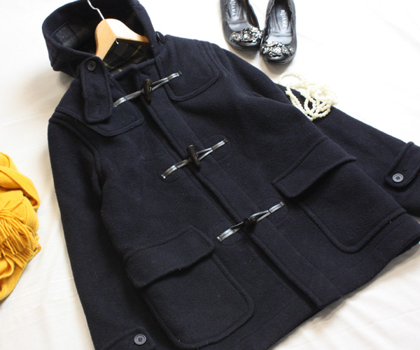 ユナイテッドアローズ UNITED ARROWS ダッフルコート M 紺 1125*