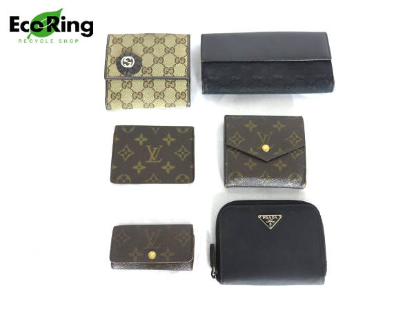 1円 ヴィトン モノグラム グッチ プラダ 財布 計6点セット DW656