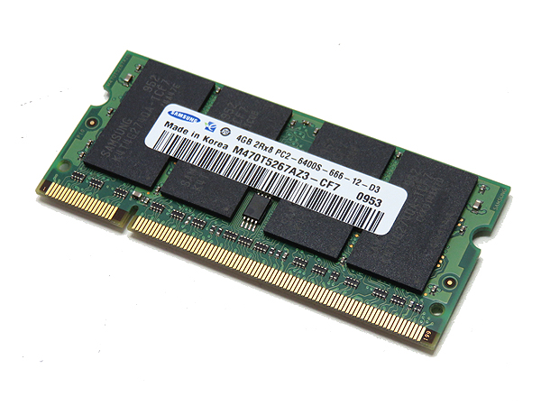 中古完動品 SAMSUNG 4GB PC2-6400S 片面4チップ(両面8チップ) Samsung