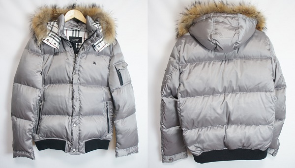 BURBERRY BLACK LABEL ラビットファー ホワイトグースダウン BURBERRY 