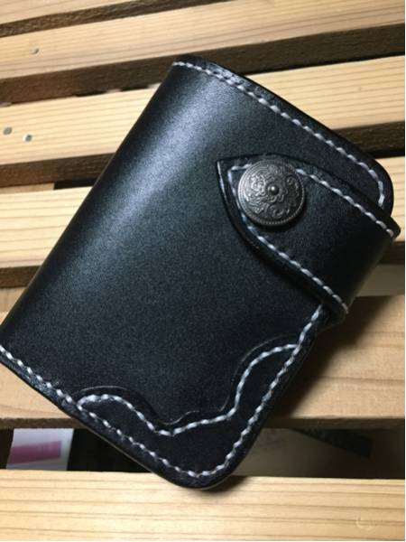 新品 1円 栃木レザー ヌメ革 本革 女性用 二つ折り財布 FC-5