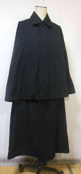 古いトンビマント　和服着流し軍服外套コート戦前和装帯