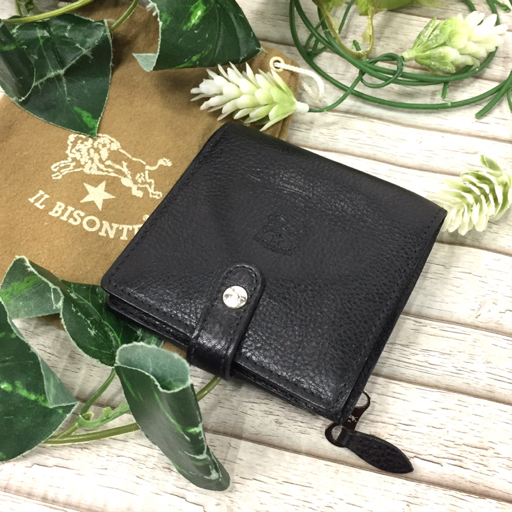 イルビゾンテ IL BISONTE レザー 2つ折財布 保存袋付