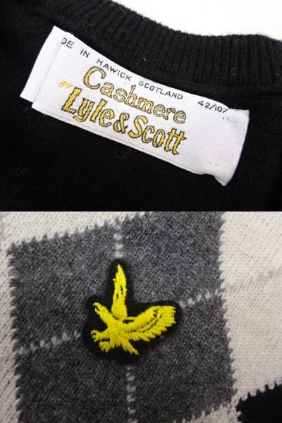 カシミヤ100%/英国製★ライル&スコット アーガイル セーター 42 2026年最新Yahoo!オークション -ライルアンドスコット カシミヤの