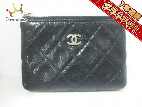 シャネル コインケース マトラッセ 黒 キャビアスキン CHANEL CHANEL シャネル コインケース マトラッセ タイムレスクラシック