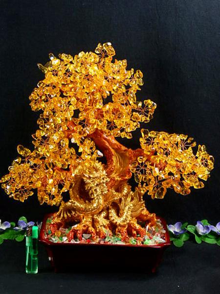 約：2kg超綺麗天然シトリンクォーツ降龍招財樹117U8-120U12