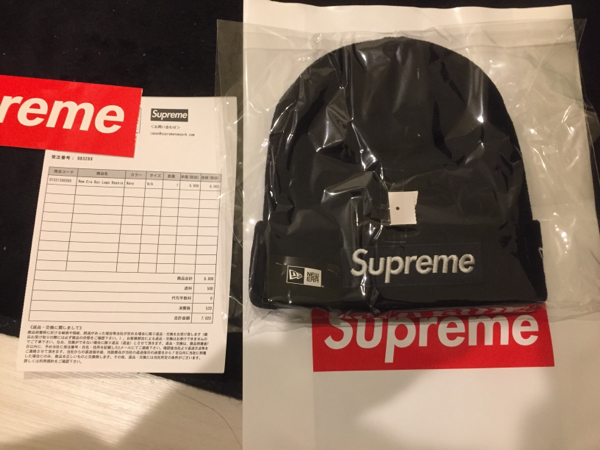 国内正規品 Supreme New ERA box logo beanie ビーニー 紺 navy