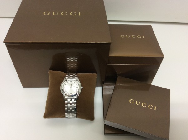 5500M グッチ GUCCI SS デイト 黒文字盤 Gクラス クォーツ 腕時計