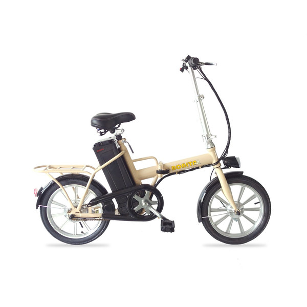36Vバッテリー○折りたたみモペット電動自転車BONITA-16インチ黒