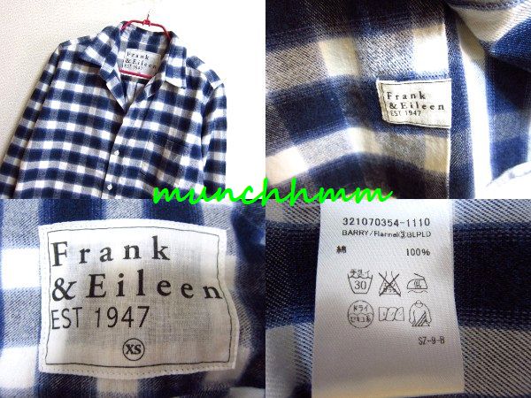 Frank&Eileen☆BARRYオンブレ チェック ネルシャツ/XS ロンハーマン 