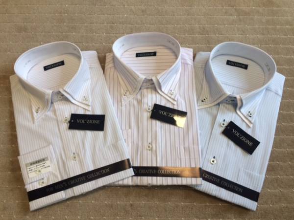 新品長袖ワイシャツスト・ダブルカラーC 3枚セットＭ