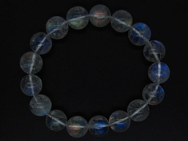 D120 天然石★50Aレインボームーンストーン★ブレス11.3-11.8mm