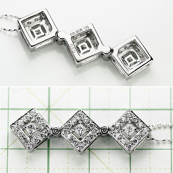 1円～ 田崎真珠 K18WG ダイヤ ネックレス D0.65ct SELBY TASAKI