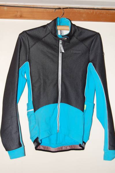 ASSOS アソス Airblock Jacket エアブロックジャケット 851 サイズS FIDJI（黒×ターコイズ）ブルー Rapha Castelli