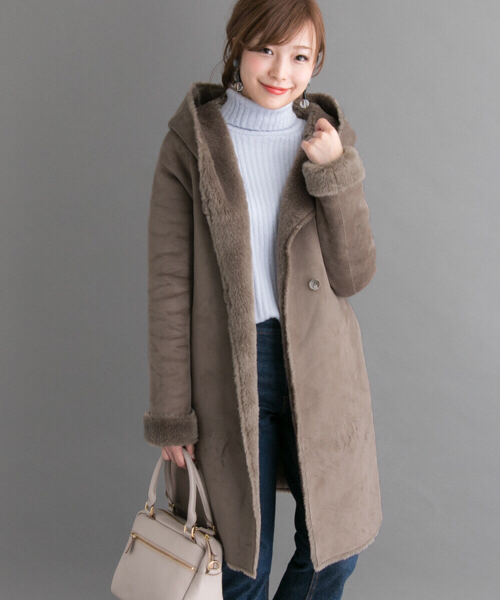 美品 アーバンリサーチロッソ フェイクムートンコート 今期 rosso 