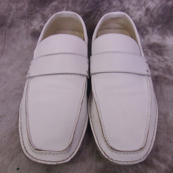 Zegna/ゼニア レザーローファーシューズ ホワイト 8EE