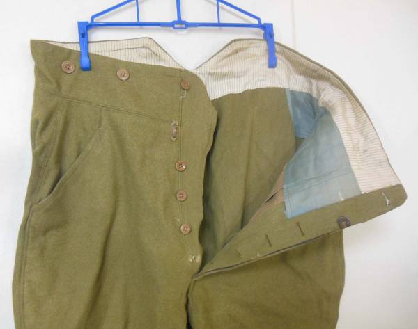 旧日本陸軍・将校用改四五式冬軍袴（乗馬ズボン型 軍衣軍服軍刀帯拳銃