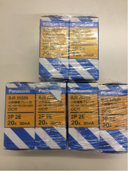 Panasonic 電設資材 ブレーカ 小形漏電ブレーカ BJS2032N 6個